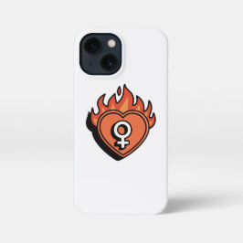 Flaming Heart Feminist Symbol iPhone 13 Mini Case Miniケース