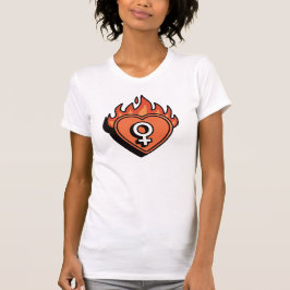 Flaming Heart Feminist Symbol T-Shirt Tシャツ