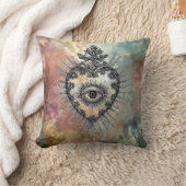 Flaming Heart Throw Pillow クッション (ブランケット)