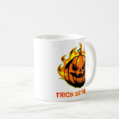 Flaming Jack-O’-Lantern Trick or Treat? –Halloween コーヒーマグカップ (正面右)