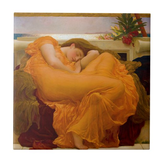 Flaming June by Sir Frederic Leighton タイル (正面)