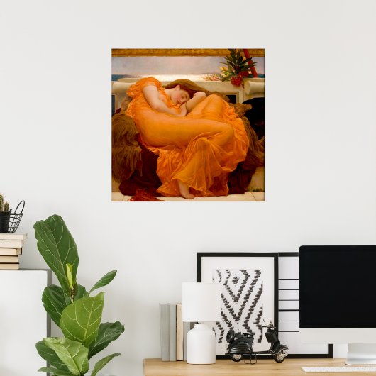 Flaming June by Sir Frederic Leighton ポスター (ホームオフィス)