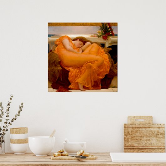 Flaming June by Sir Frederic Leighton ポスター (キッチン)