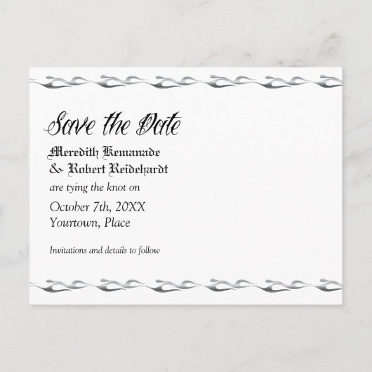 Flaming Loveバイクもしくは自転車に乗る人保存日 案内ポストカード (裏面)