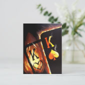 Flaming Pocket Kings Postcard Poker Print Cowboys ポストカード (スタンド正面)