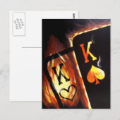 Flaming Pocket Kings Postcard Poker Print Cowboys ポストカード (正面/裏面)