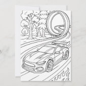 Flaming Race Car Birthday Party 招待状 (裏面)