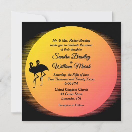 Flaming Setting Sun夕べ結婚ズ 招待状 (正面)