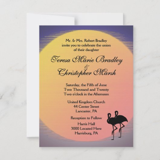 Flaming Setting Sun夕べ結婚ズ 招待状 (正面)