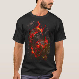 Flaming Skull Dice - High Stakes Rebel Graphic Tシャツ