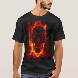 Flaming Skull Fire Tシャツ
