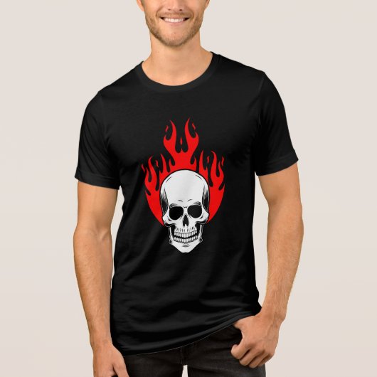 Flaming Skull Graphic トライブレンドＴシャツ (正面)
