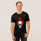 Flaming Skull Graphic トライブレンドＴシャツ (正面全面)