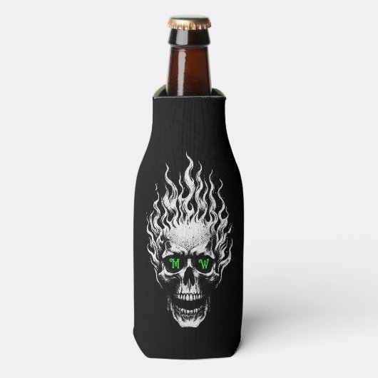 Flaming Skull Personalized ボトルクーラー (ボトル正面)