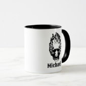 Flaming Skull Personalized Coffee Cup マグカップ (正面右)