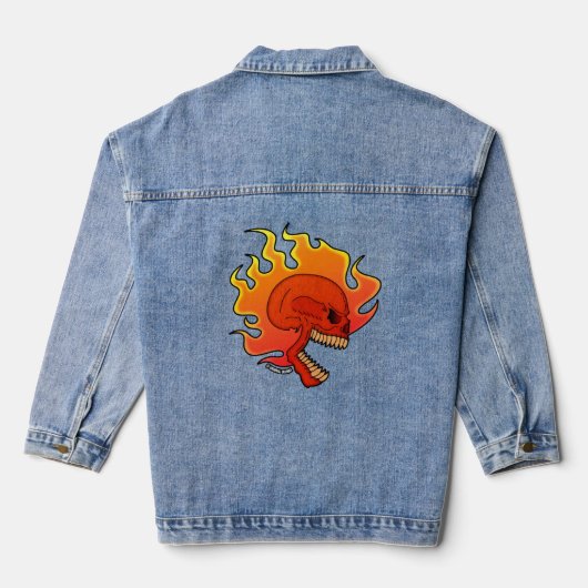 Flaming Skull Screwball Graphics デニムジャケット (裏面)