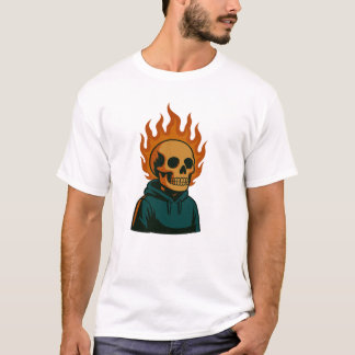 Flaming Skull Tシャツ