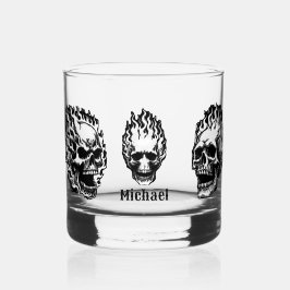 Flaming Skulls Personalized ウイスキーグラス