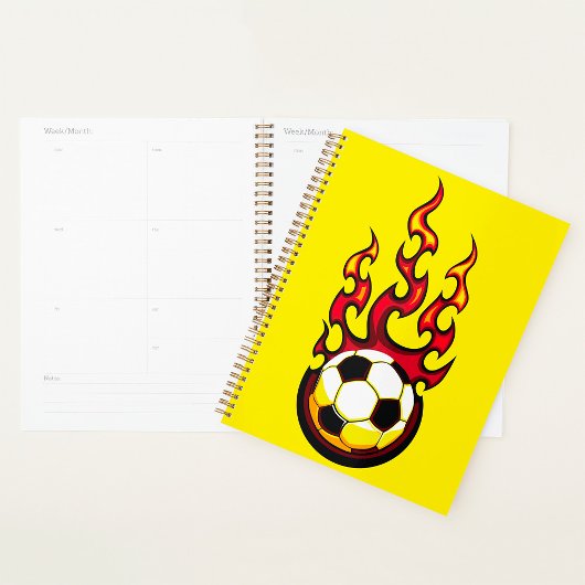 Flaming Soccer Ball Hot Fire Sports プランナー手帳