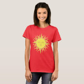 Flaming Sun Face Template Tシャツ (正面フル)