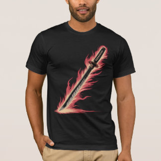 Flaming Sword Tee | Fire Blade Graphic Shirt Tシャツ