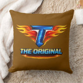 Flaming T The Original Fire Graphic Throw Pillow 2 クッション (ブランケット)
