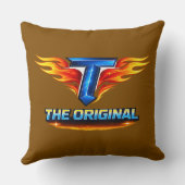 Flaming T The Original Fire Graphic Throw Pillow 2 クッション (裏面)
