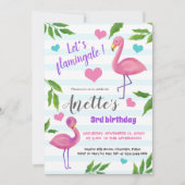 Flamingale |のフラミンゴの熱帯誕生日は 招待状 (正面)