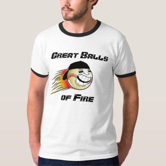 FLAMINGBASEBALLの火の素晴らしい球、 Tシャツ (正面)