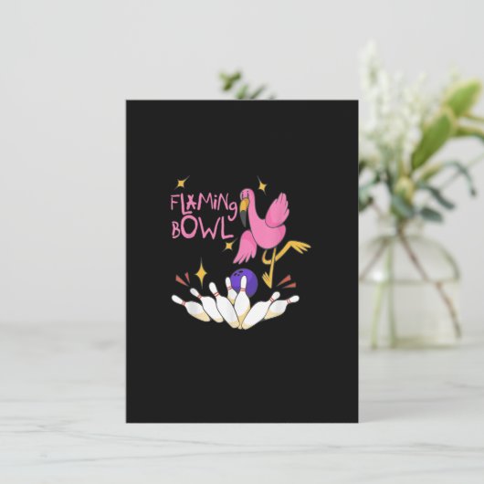 Flamingbowl Bowling Event Women Girls Flamingo Bow 招待状 (スタンド正面)