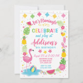 Flamingleのパーティーの誕生日の招待状 招待状 (正面)