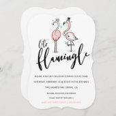 Flamingleのフラミンゴによってスカラップで仕上げられる招待状は 招待状 (正面/裏面)