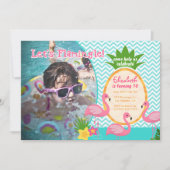 Flamingleの熱帯写真の誕生日の招待状は 招待状 (正面)