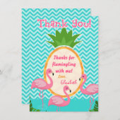 Flamingleの熱帯誕生日のサンキューカードは サンキューカード (正面/裏面)