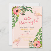 Flamingleの熱帯誕生日のパーティの招待状は 招待状 (正面)