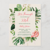 Flamingle ANY YEARトロピック誕生日はがき インビテーションポストカード (正面)