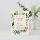 Flamingle ANY YEARトロピック誕生日はがき インビテーションポストカード (スタンド正面)