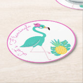 Flamingle Mixとマッチ紙コースター ラウンドペーパーコースター (アングル)