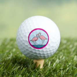 Flamingoあなたのビジネスのラウンドロゴアートブライトピンク ゴルフボール