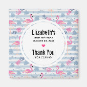 Flamingoお洒落 & Pineapple Pattern Thank You マグネット (正面)