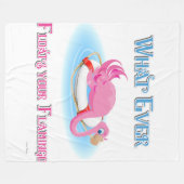 Flamingoが浮き上がるものは3 フリースブランケット (正面(横))