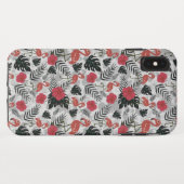 Flamingoのシームレスなパターン(フローラ背景) Case-Mate iPhoneケース (裏面(横))