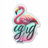 Flamingoのステッカーの装飾を際立ユニークたせる シール (正面)