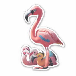 Flamingoを表現テーマにしたステッカーで自分の体を飾る シール