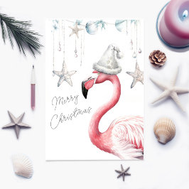 Flamingoクリスマスカードのパーソナライズ サンキューカード