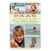 Flamingoクリスマスフォトコラージュの挨拶 マグネット (縦)