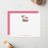 Flamingoノートカーパーソナライズされたド ノートカード (正面/裏面インサイチュ)