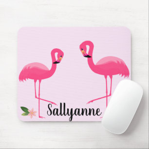 FLAMINGOピンクのフローラカスタマイズ可能なマウスパッド マウスパッド