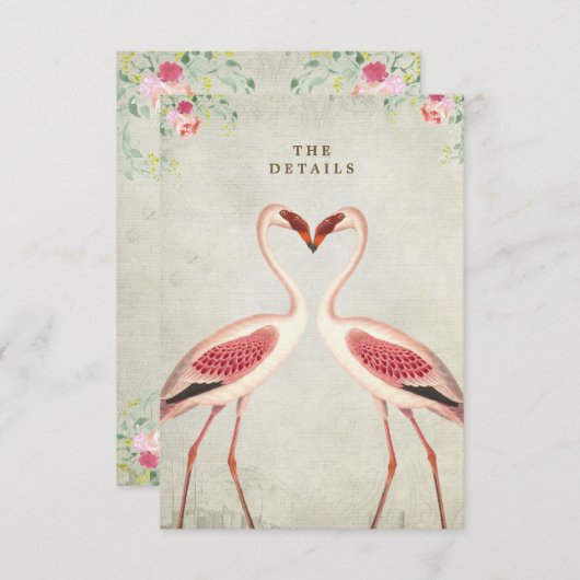 flamingoフローラ結婚の詳細情報カード エンクロージャーカード (正面/裏面)