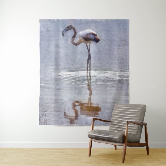Flamingoリップルと反射の水色 タペストリー (インサイチュ)
